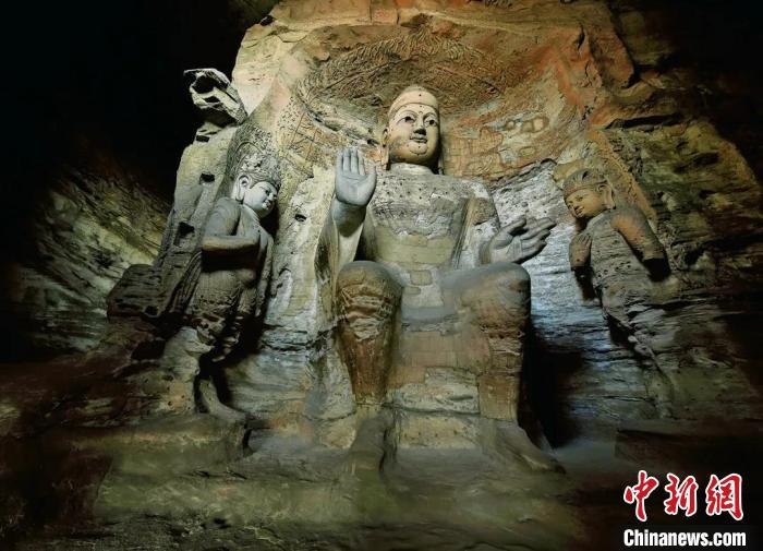 云岡石窟規(guī)模最大的洞窟第3窟。