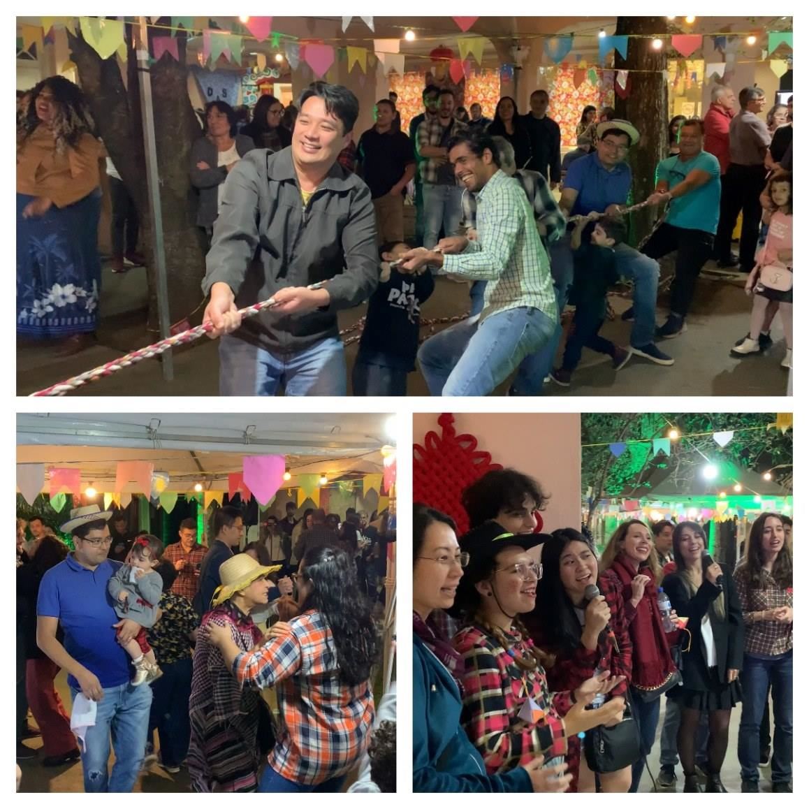 參與者在活動(dòng)中體驗(yàn)巴西豐收節(jié)文化元素。（圣保羅州立大學(xué)孔子學(xué)院供圖）