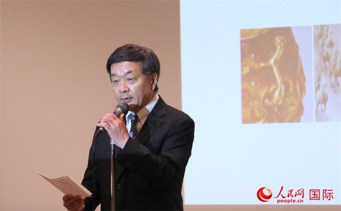 主辦方代表、富士美術(shù)館館長五木田聰致辭。（人民網(wǎng) 許可攝）