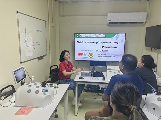 培訓(xùn)現(xiàn)場。第18期援圭亞那醫(yī)療隊供圖