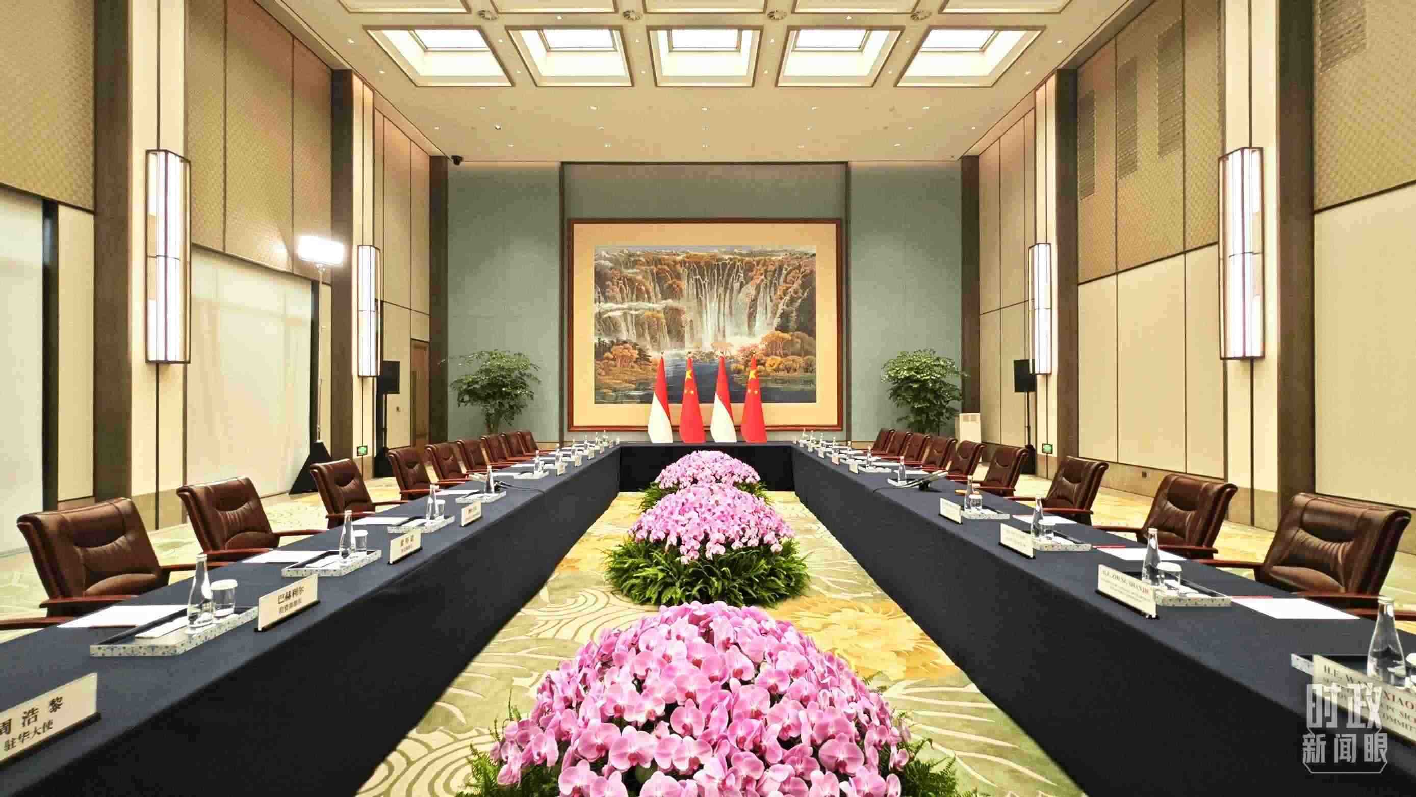 中印尼兩國元首在這里舉行會見。這是會見開始前的場景。（總臺央視記者許永松拍攝）