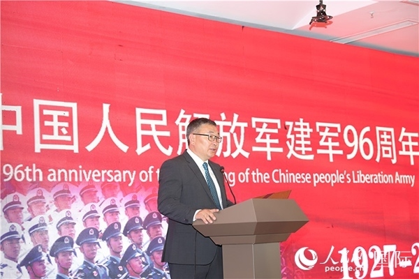 蒙古國國防部副部長瑪格奈致辭。人民網記者 霍文攝J