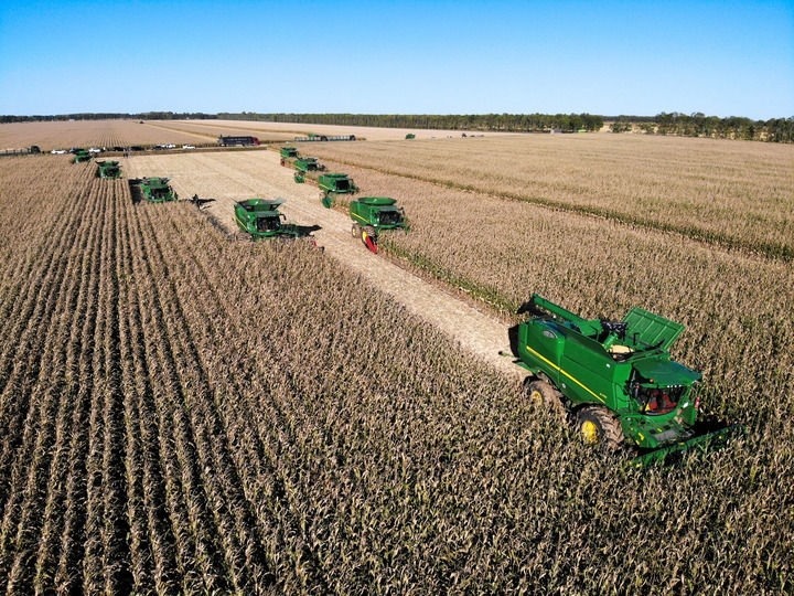 9月20日在位于黑龍江雙鴨山市友誼縣的北大荒農(nóng)業(yè)股份有限公司友誼分公司一地塊拍攝的秋收現(xiàn)場（無人機照片）。新華社記者 王松 攝