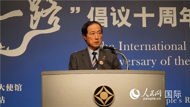 日本經(jīng)團(tuán)聯(lián)副會(huì)長(zhǎng)佐藤康博發(fā)言。人民網(wǎng) 蔣曉辰攝