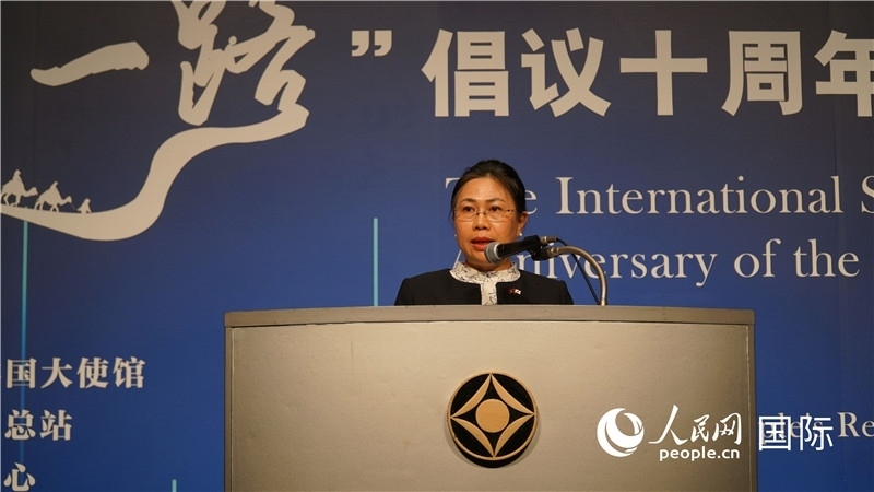 老撾駐日大使安拉萬發(fā)言。人民網(wǎng) 蔣曉辰攝