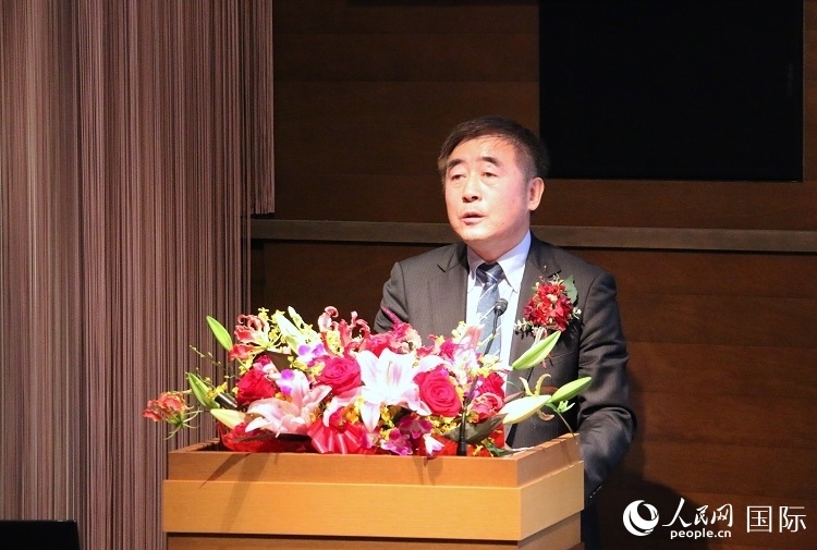 科盟會(huì)長(zhǎng)楊克儉發(fā)表致辭。人民網(wǎng) 許可攝