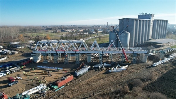 維爾巴斯特大橋鳥瞰。 匈塞鐵路中方聯(lián)營體供圖