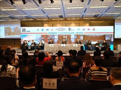 2023香港法律周，粵港澳三地聯合模擬庭審民商事案例，交流互鑒法律程序等問題。