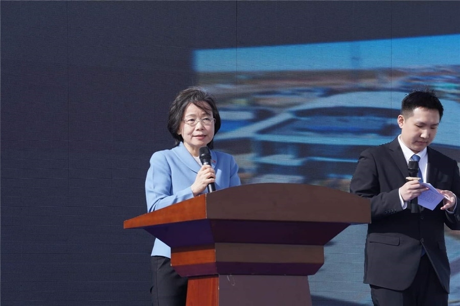 3月24日，沈敏娟大使致辭。駐蒙古使館供圖