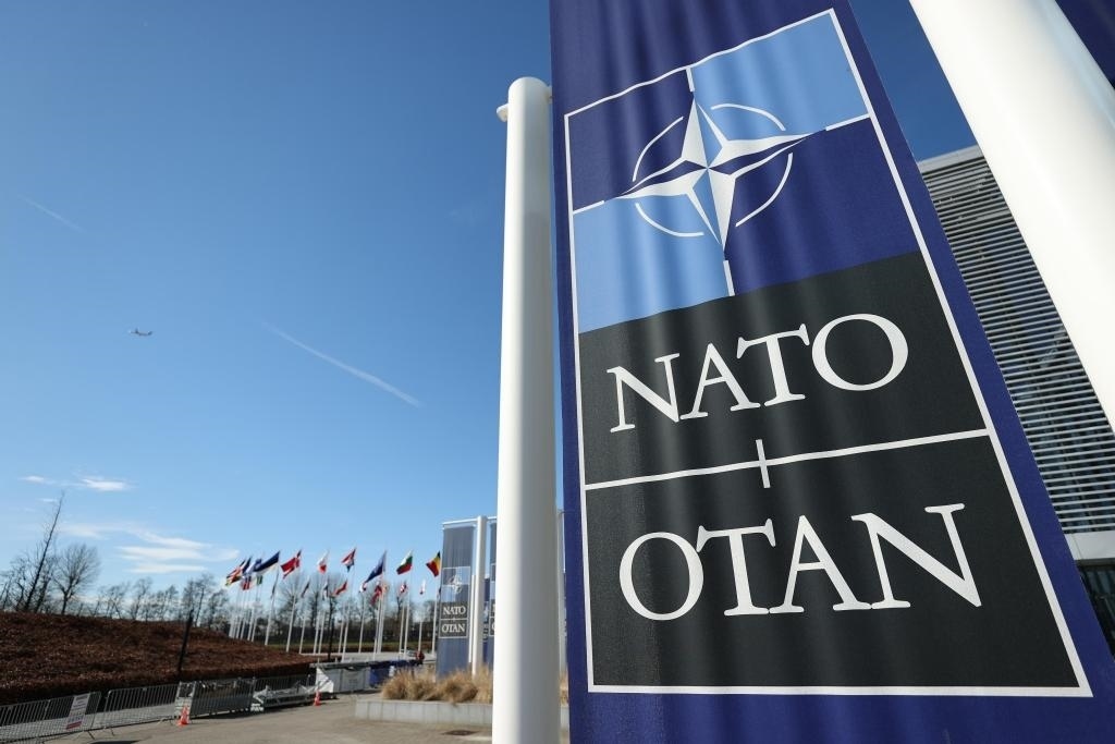 這是3月14日在比利時布魯塞爾拍攝的北約總部一角。新華社記者趙丁喆攝