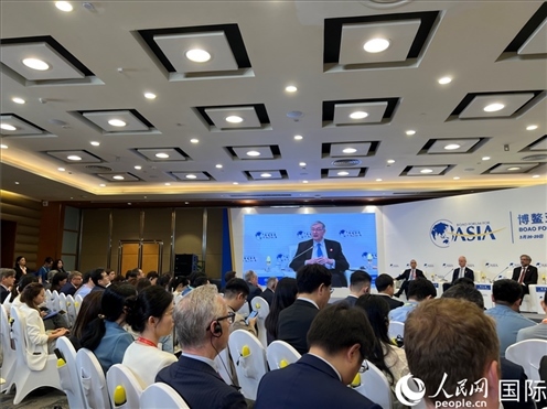 3月27日，博鰲亞洲論壇2024年年會“全球地緣政治展望”分論壇現(xiàn)場。人民網(wǎng) 艾里士攝