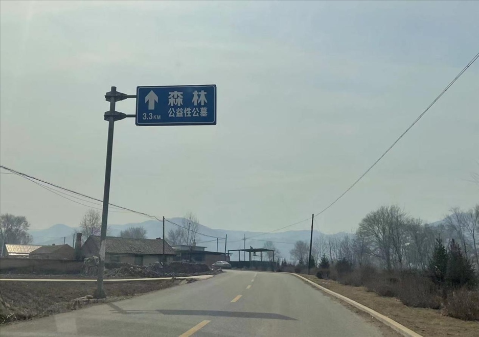 通往森林紀(jì)念園公墓的路上，指示牌標(biāo)注“公益性公墓”  （白杰戈攝）