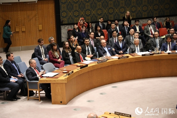 4月18日，安理會投票現(xiàn)場，12個成員投贊成票。 人民網(wǎng)記者 李志偉攝