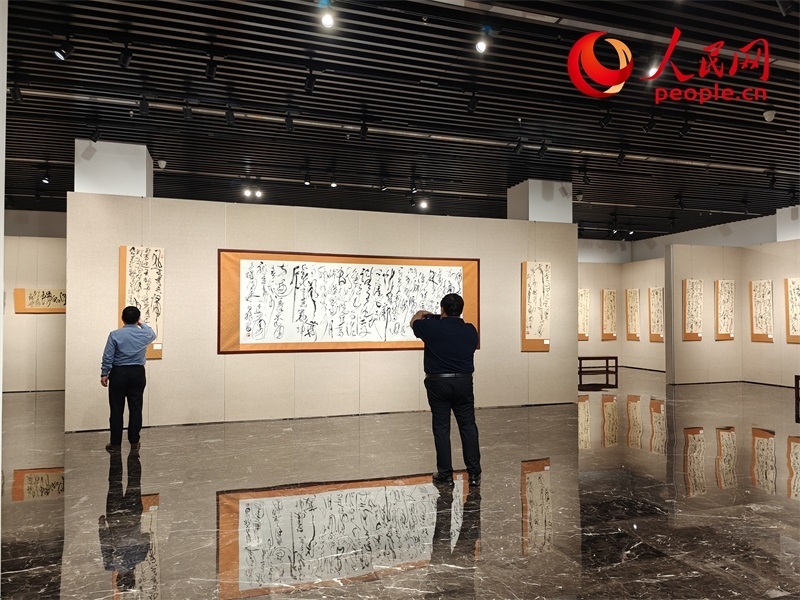 觀眾正在參觀展覽。人民網(wǎng)記者 韋衍行攝