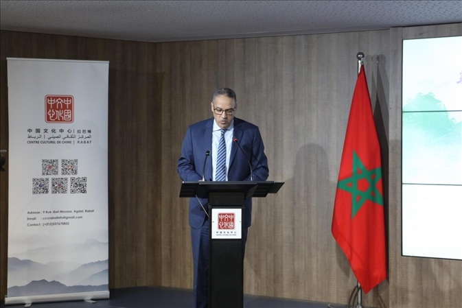 摩洛哥青年、文化和新聞部秘書長邁斯歐迪致辭，摩洛哥中國文化中心供圖