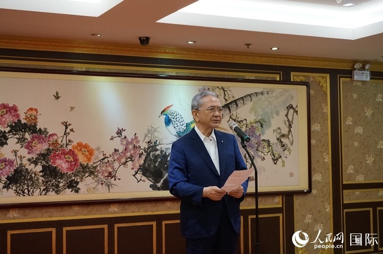 創(chuàng)價(jià)學(xué)會(huì)會(huì)長(zhǎng)原田稔致辭。