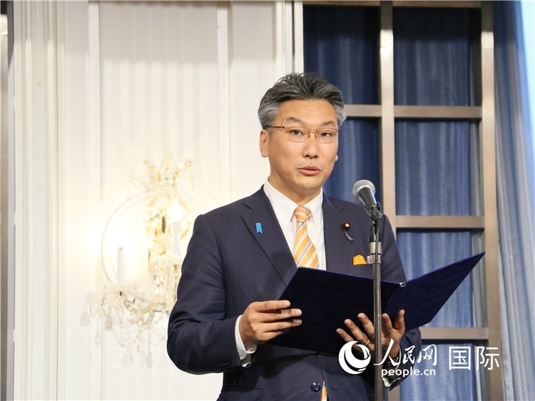 日本國貿(mào)促會(huì)長代理橋本岳致辭。人民網(wǎng) 許可攝