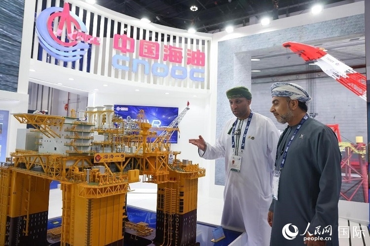 觀眾在中國海油展臺參觀。人民網(wǎng)記者 任皓宇攝
