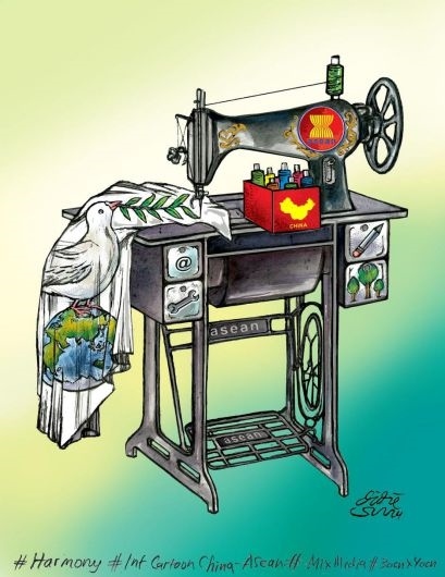 單幅卡通一等獎(jiǎng)獲獎(jiǎng)作品。（主辦方供圖）