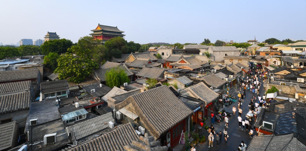 遠眺鐘鼓樓。新華社記者 陳鐘昊 攝