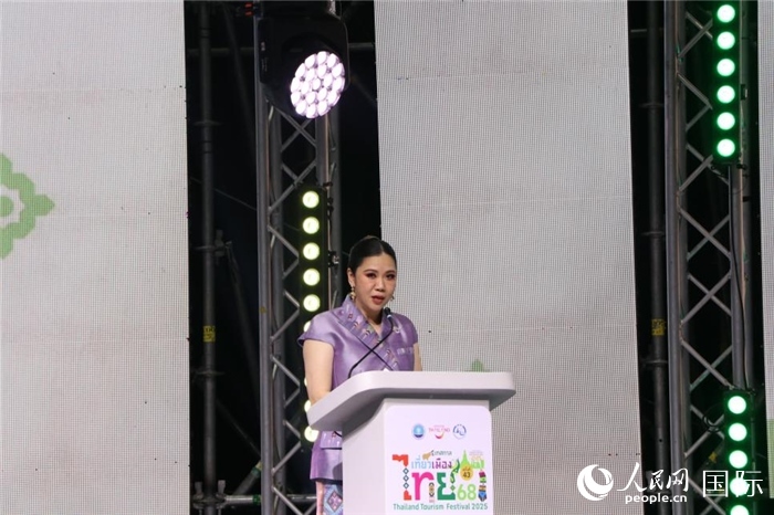泰國旅游局局長塔佩妮在開幕式上致辭。朱瀟逸攝