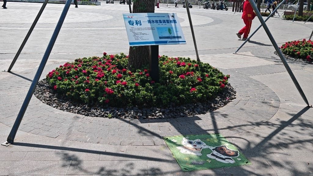 廣安“雨水收集調(diào)蓄樹池”，已在市內(nèi)公園落地運用。受訪者供圖